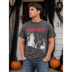 Halloween Michael Myers Horror Movie Charcoal Graphic T Shirt Men's Large L #18
